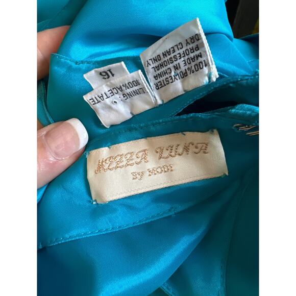 Y2K Mezza Luna by Modi Sequin & beaded Embellished blue Evening Dress size XL - Picture 12 of 14